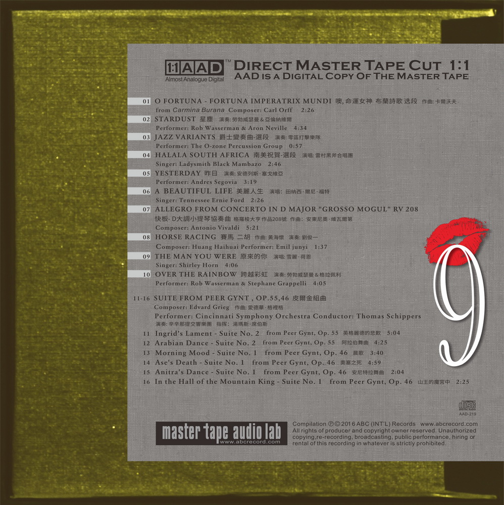 Live 9-30 Minutes’ Audio Test CD
